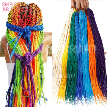 Ombre Box Braid Crochet Hair Box Braiding Synthetic Hair Extension 24inch Jumbo Braid Hair 20 Strands/pack